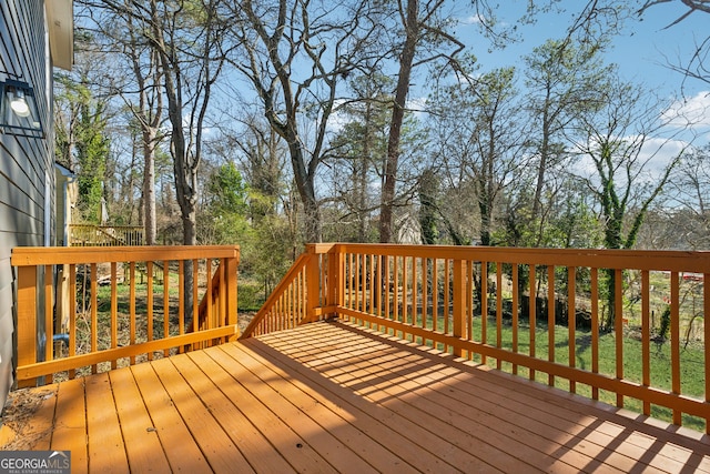 view of wooden deck