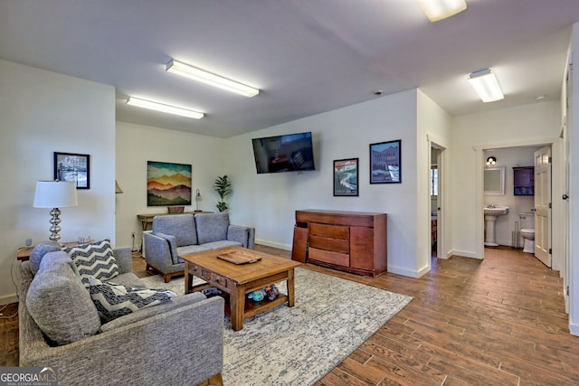 living room featuring hardwood / wood-style floors