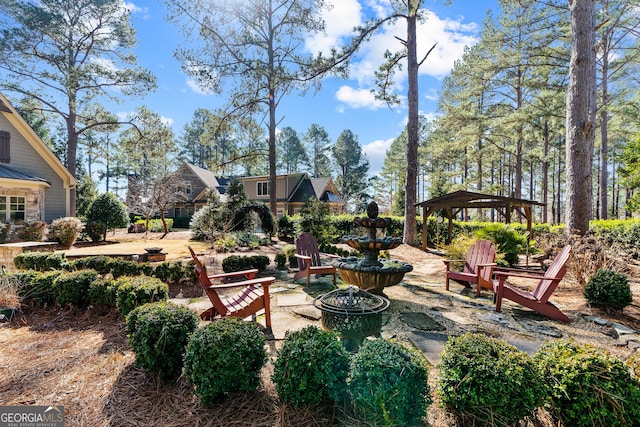 view of yard with a gazebo