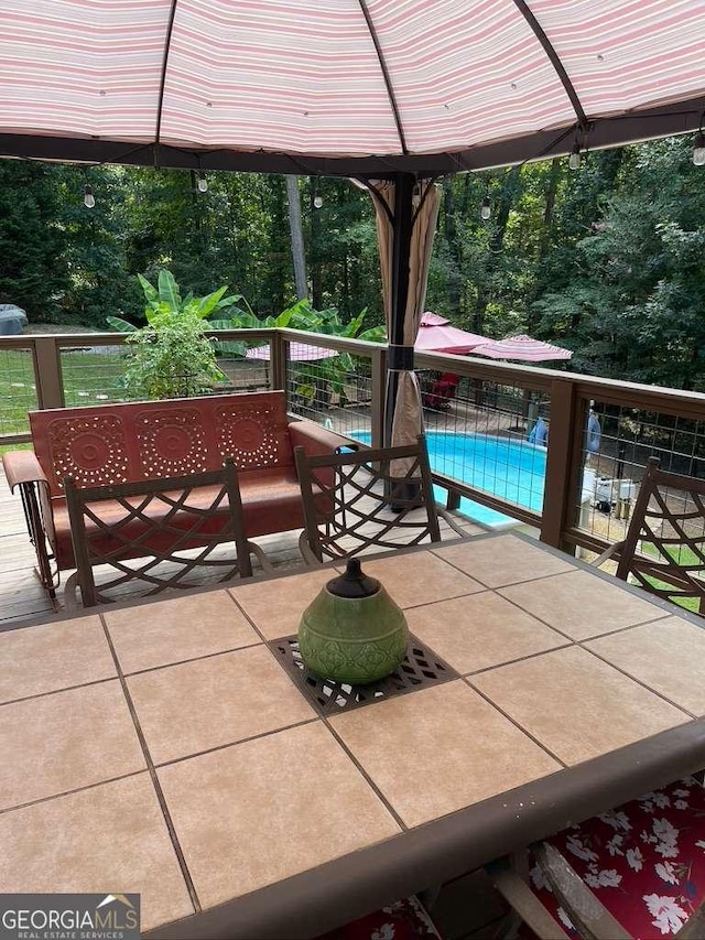 view of patio with a gazebo