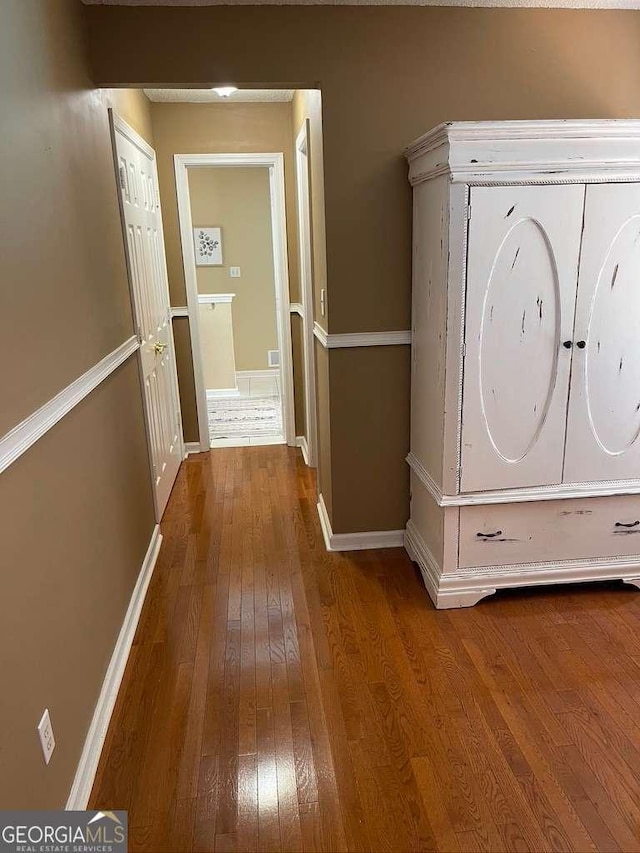 hall featuring wood-type flooring