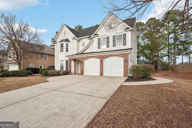 view of property featuring a garage