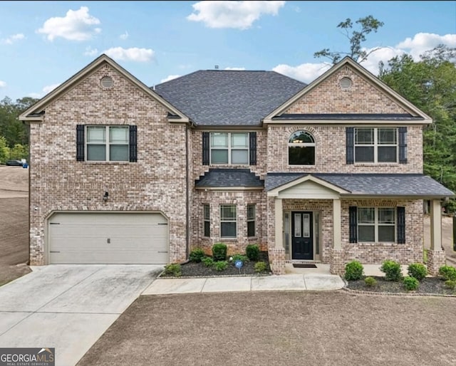 view of front of house with a garage