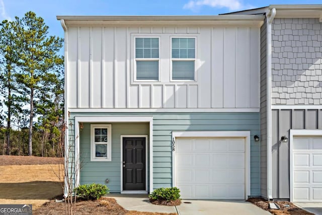 view of property with a garage