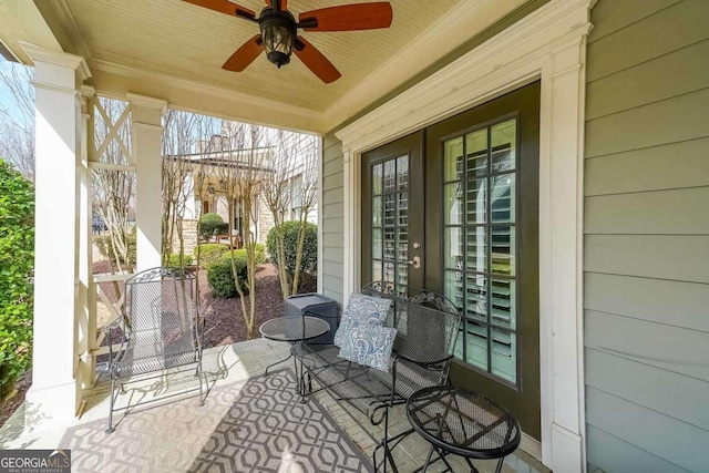 view of patio / terrace with ceiling fan