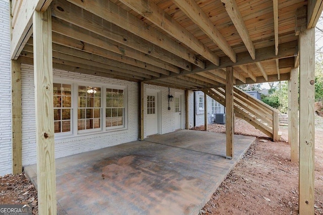 view of patio / terrace with central AC unit