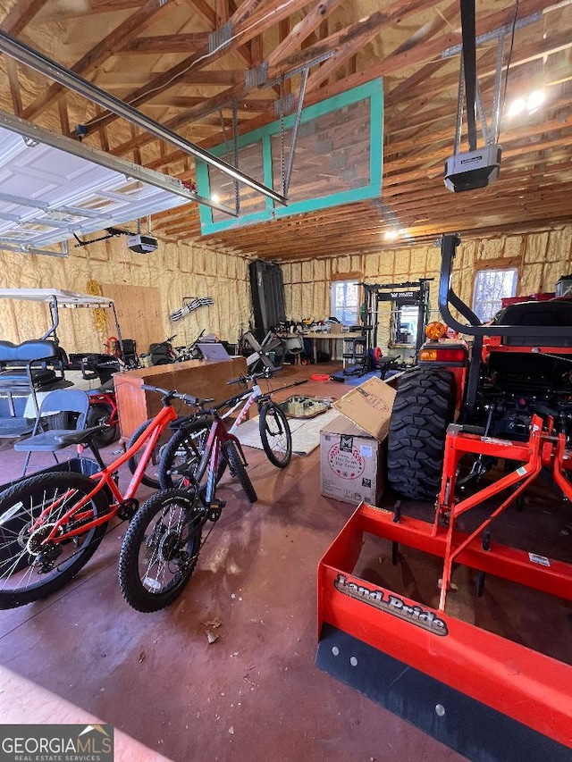 garage featuring a garage door opener