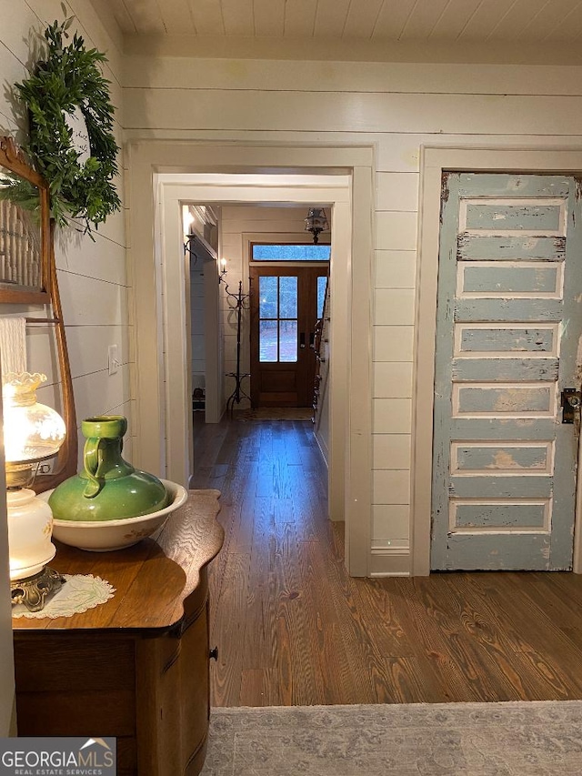 182 Rogers St, Hazlehurst, GA 31539 - hall featuring wood finished floors and wood walls