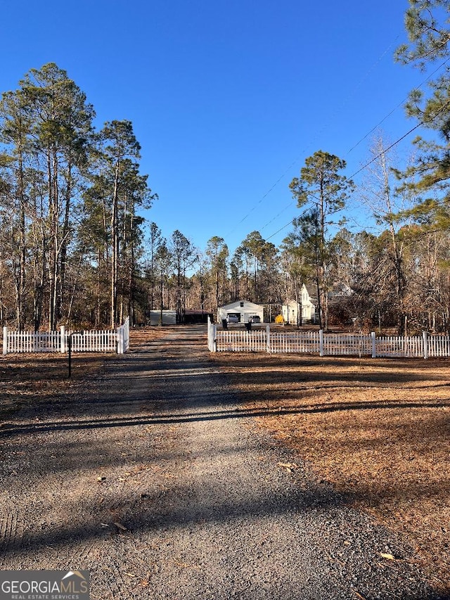 182 Rogers St, Hazlehurst, GA 31539 - view of dirt / gravel driveway with view of wooded area