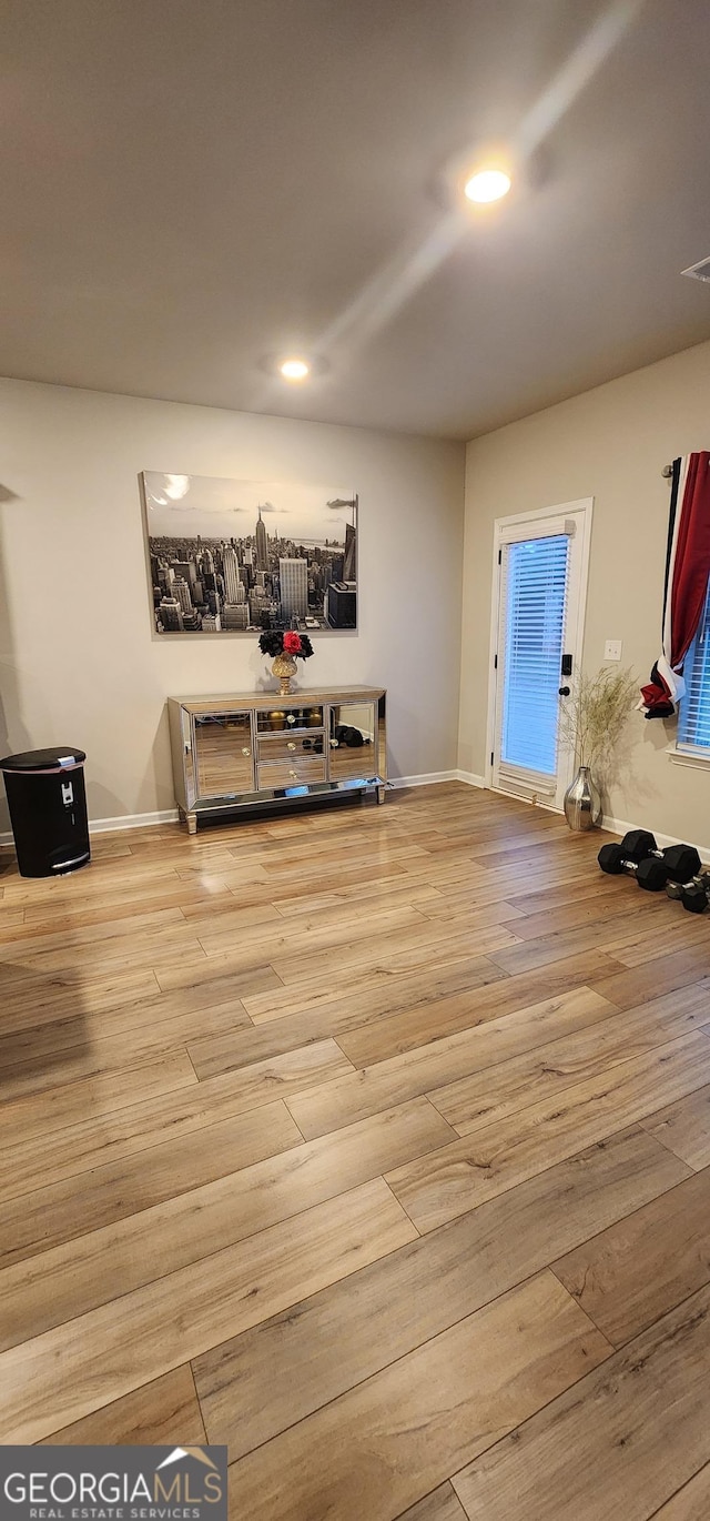 interior space with light wood-type flooring