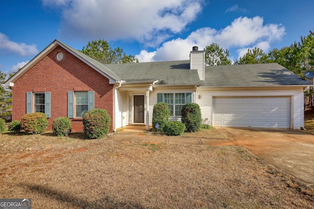 ranch-style home with a garage