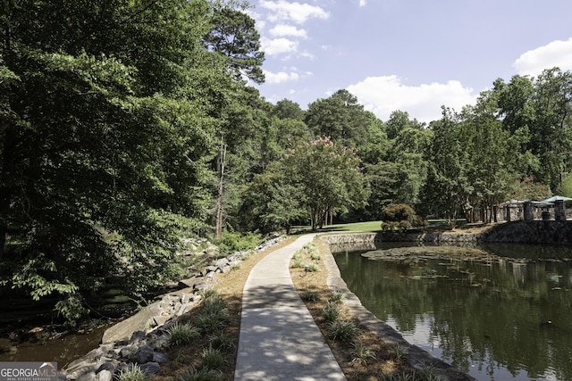 view of home's community featuring a water view