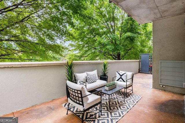 view of patio / terrace with an outdoor living space