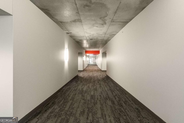 hall featuring dark hardwood / wood-style flooring