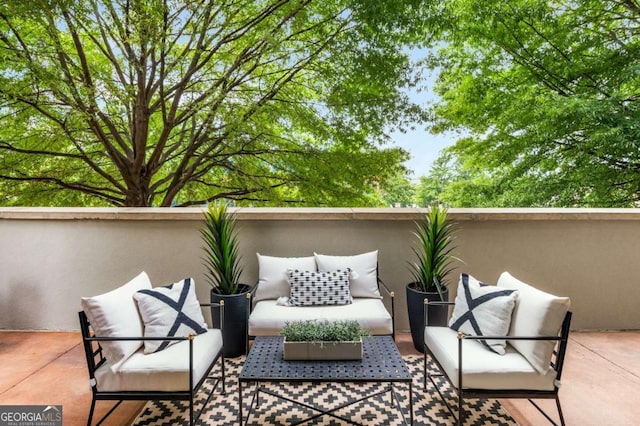 view of patio featuring outdoor lounge area