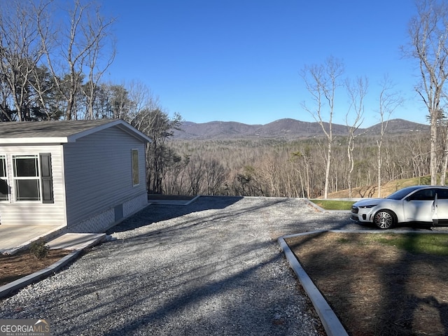 view of street with a mountain view