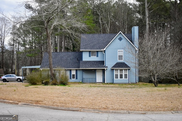 view of front property with a front yard