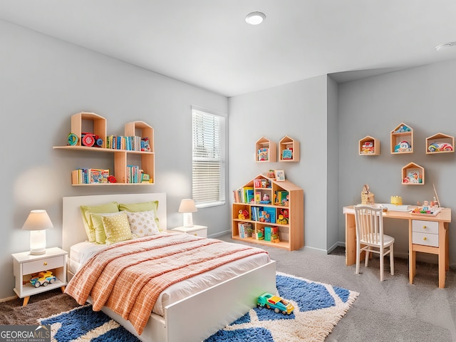 bedroom with carpet floors