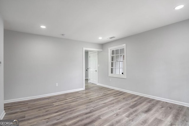 empty room featuring light hardwood / wood-style flooring