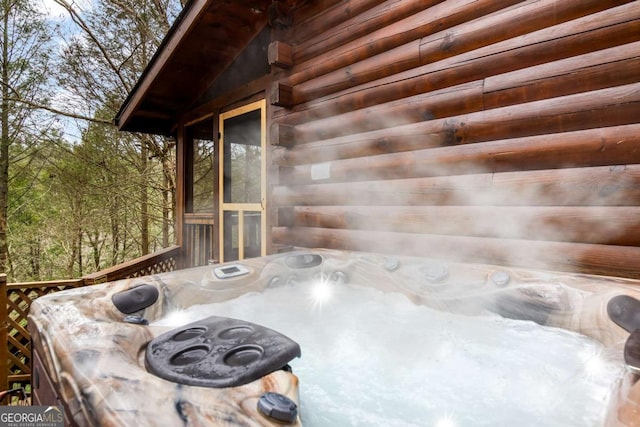 425 River Bend Ct, Ellijay, GA 30540 - wooden deck featuring french doors