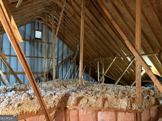 view of attic