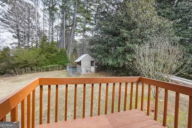 wooden deck with a yard