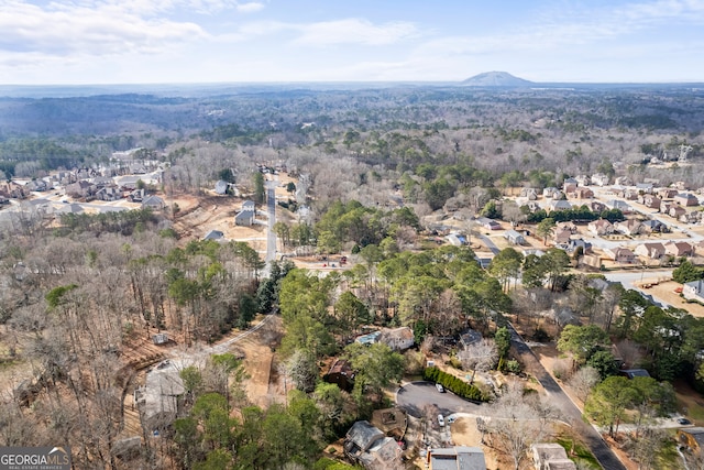 bird's eye view with a mountain view