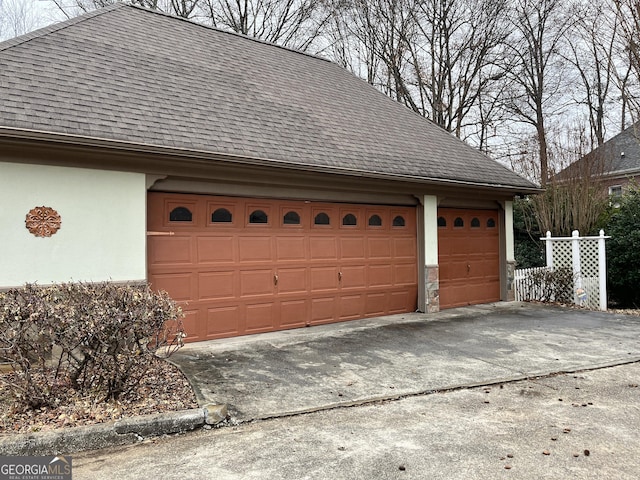 view of garage