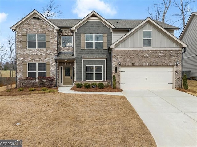 craftsman inspired home with a garage