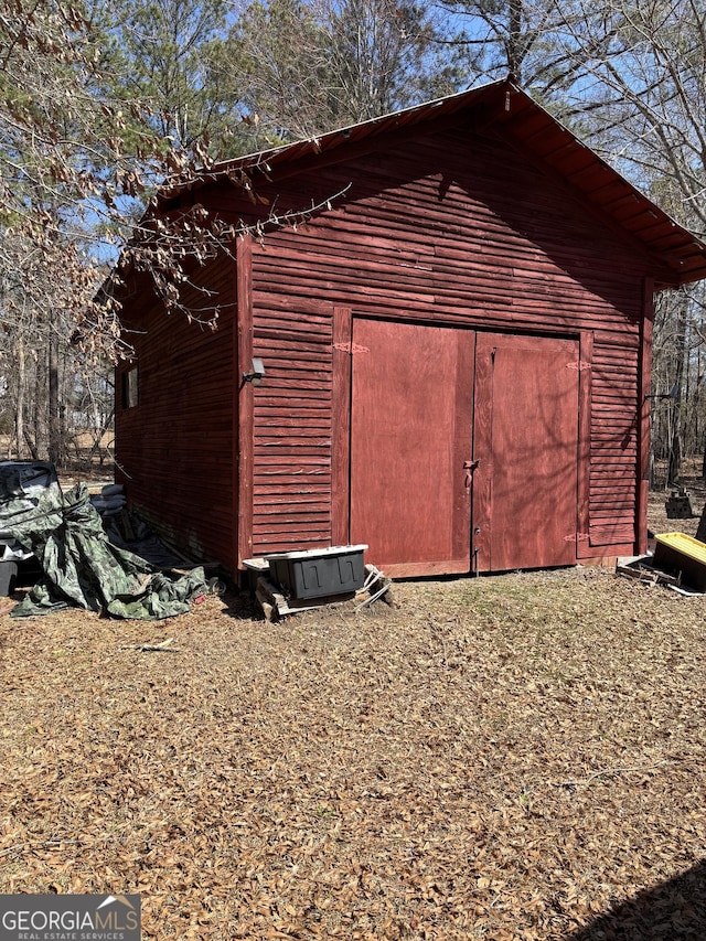 view of shed