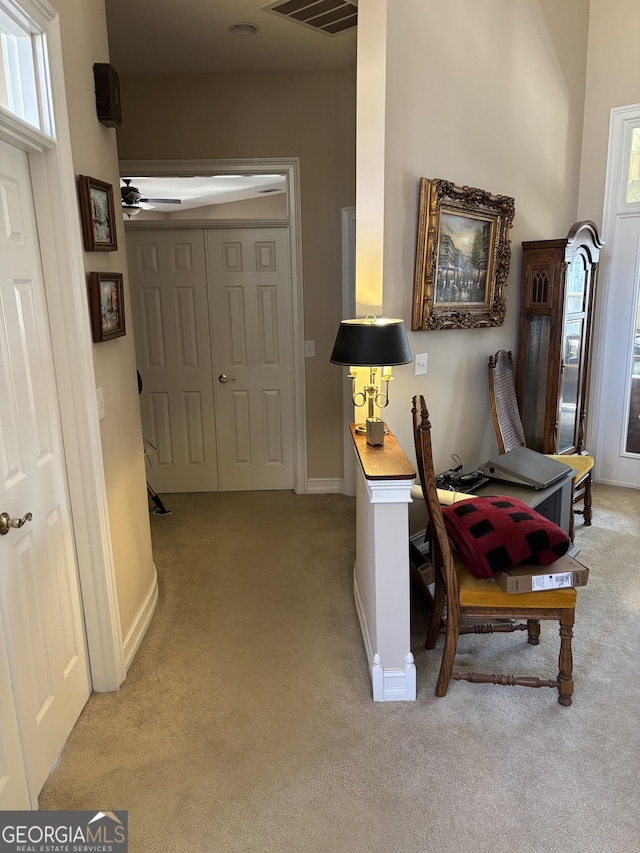 4230 Joe Stephens Rd, Franklin, GA 30217 - hallway with light carpet and baseboards