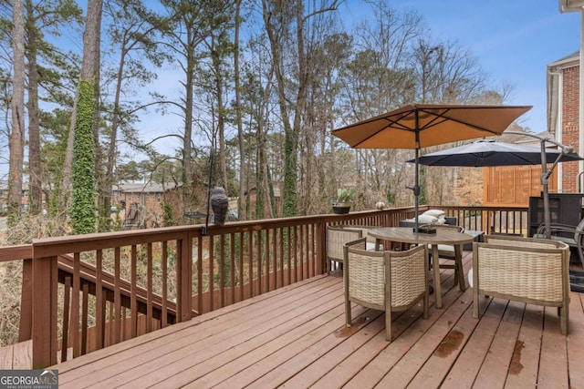 view of wooden deck