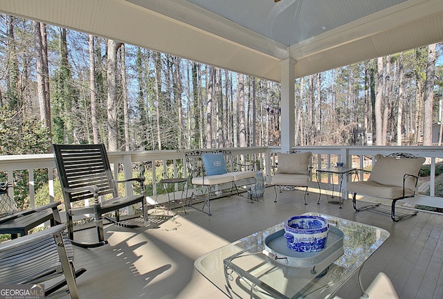 view of sunroom