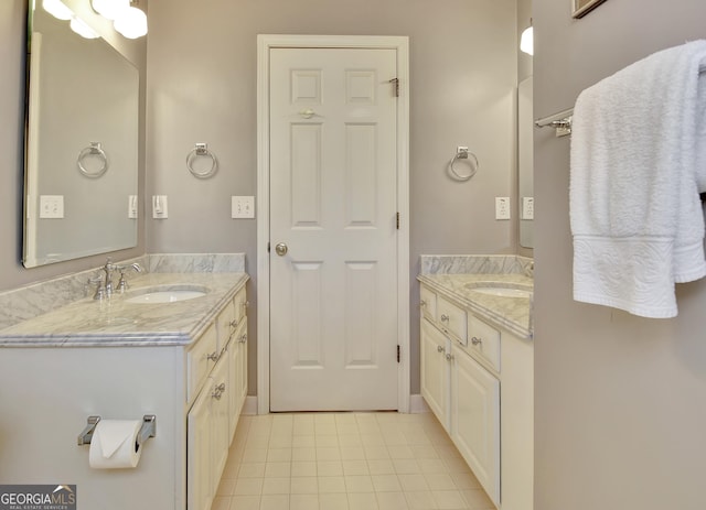 bathroom featuring vanity and tile patterned floors