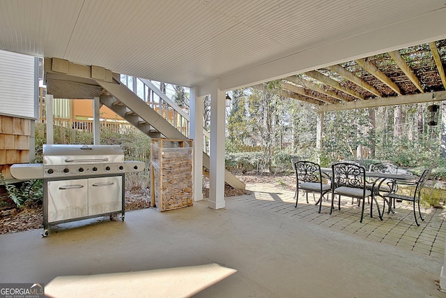 view of patio / terrace featuring a grill