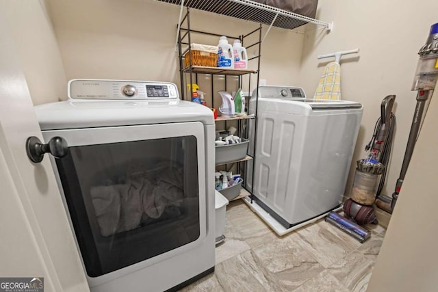 laundry area featuring independent washer and dryer