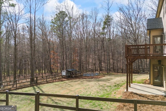 view of yard featuring a deck