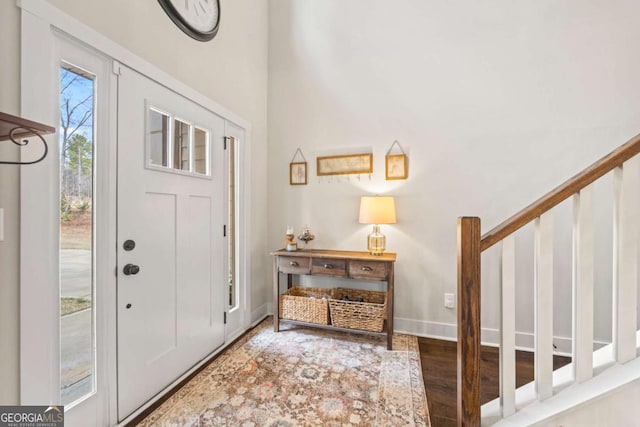 foyer featuring hardwood / wood-style floors