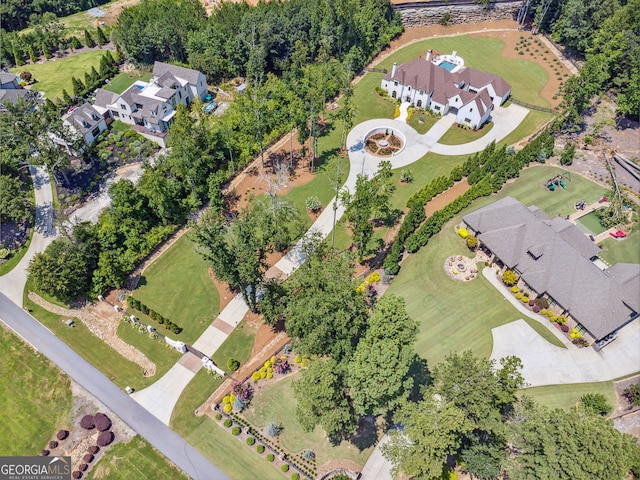 bird's eye view with a residential view