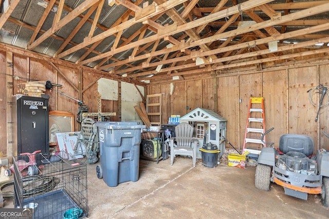 interior space with vaulted ceiling