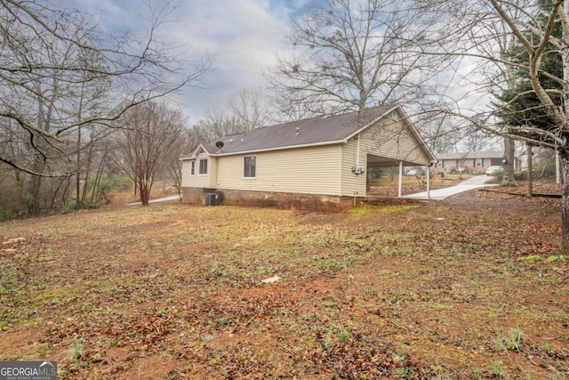 view of property exterior with cooling unit