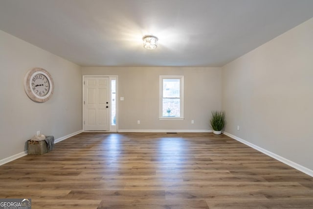 foyer with hardwood / wood-style flooring