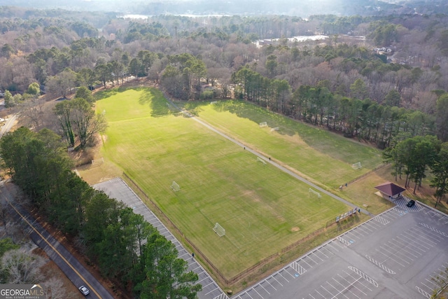 drone / aerial view with a rural view