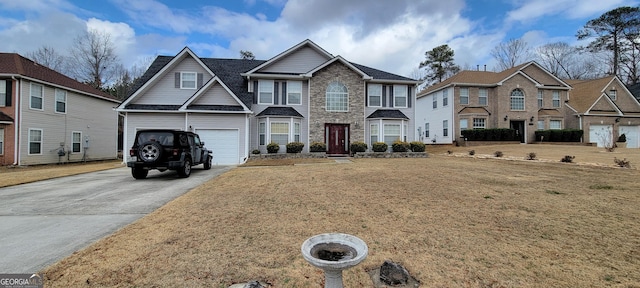 view of front facade with a front yard