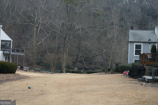 view of yard featuring a deck