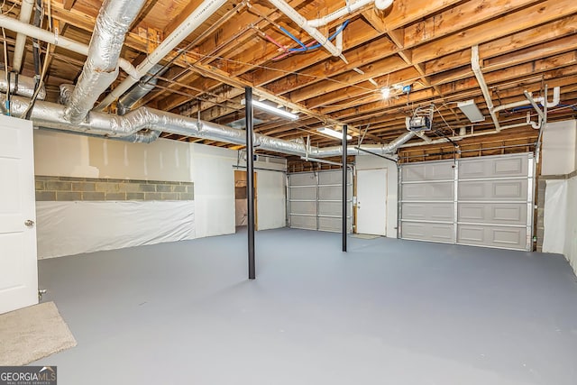 interior space featuring a garage door opener