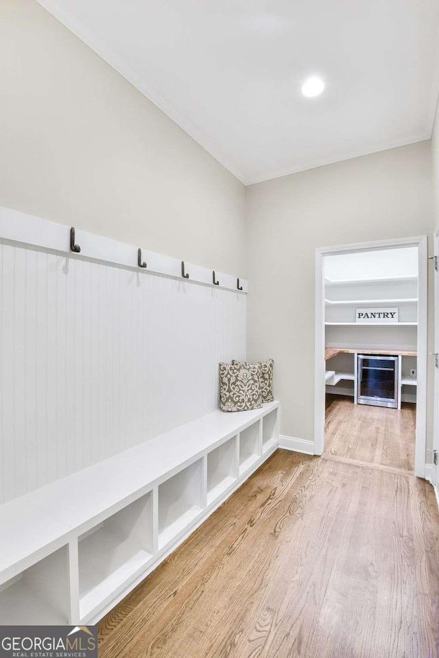 mudroom featuring hardwood / wood-style flooring