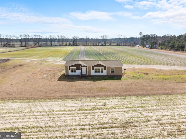 aerial view featuring a rural view