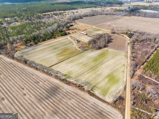 drone / aerial view with a rural view