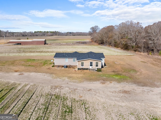 aerial view featuring a rural view